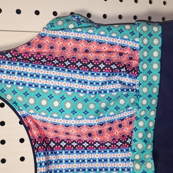 Lands End Tankini Top Swimsuit Size 18 Underwire Blue Square Neck - Picture 3 of 6